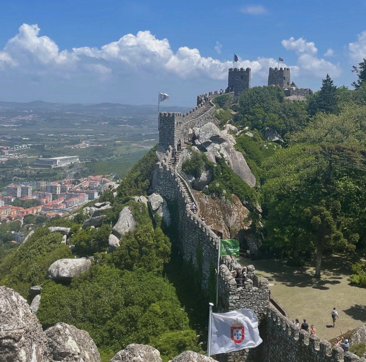 Moorish Castle battlements winding over the ridge above Sintra town